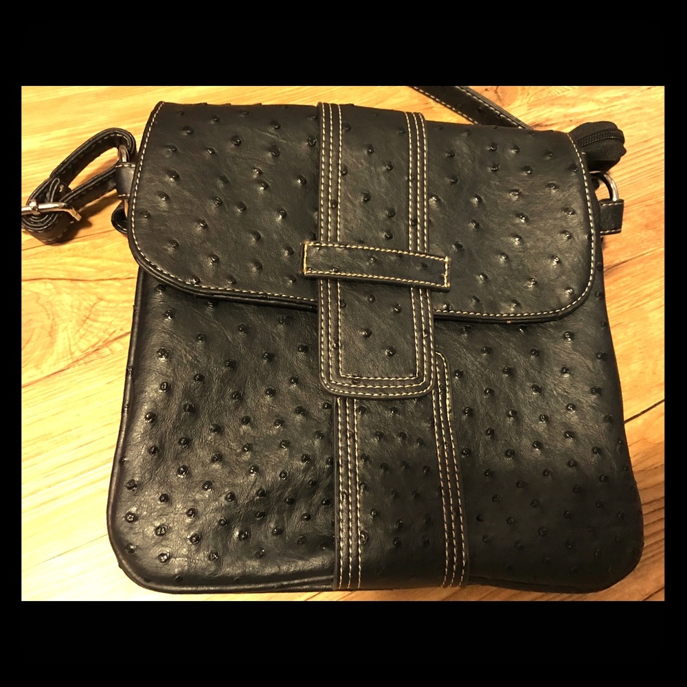 Crossbody black leather
